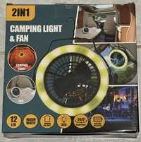 WENTYLATOR LAMPA LED 3 xAA czarny klips camping