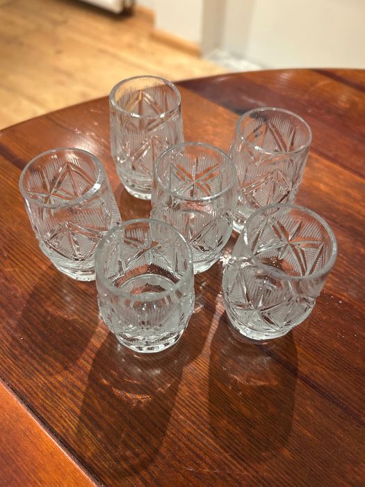 Zestaw 6 kryształowych kieliszków do wódki