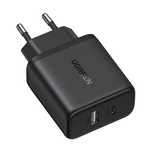 Ładowarka sieciowa Ugreen X227/20W GaN 1x USB-A 1x USB-C - czarna