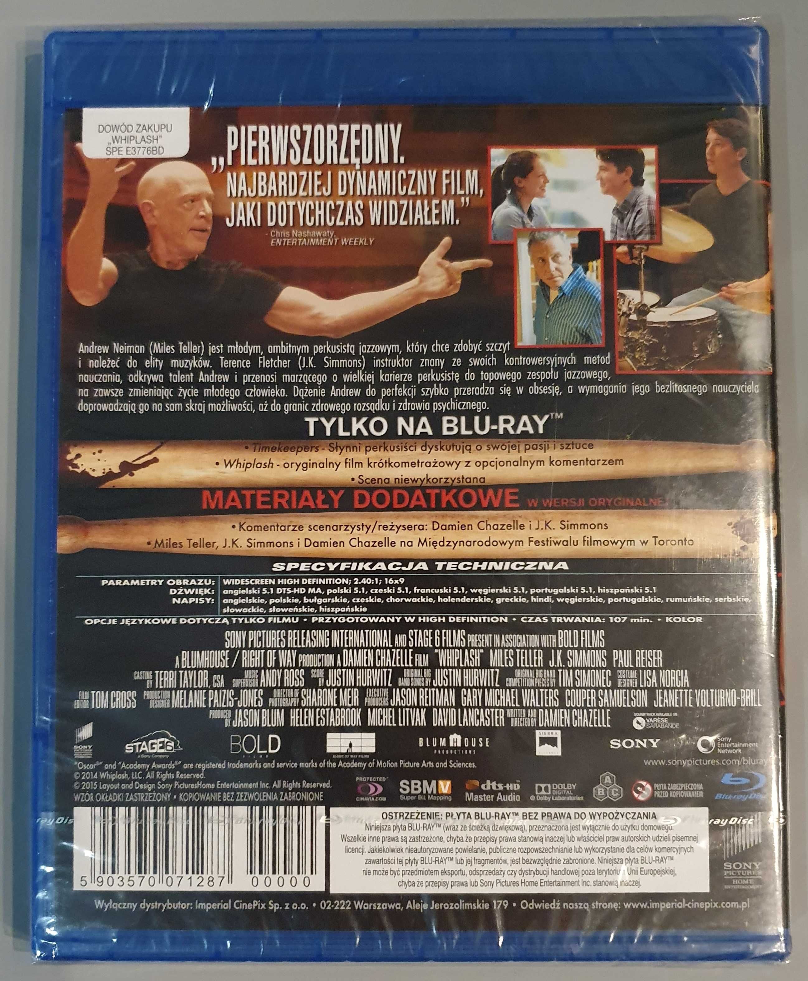 WHIPLASH  Damien Chazelle Blu-ray