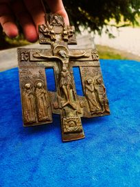 Krzyż Ikona prawosławna, podróżna Rosja k. XIX w.