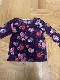 Dziewczęca fioletowa bluzeczka w Kwiatuszki