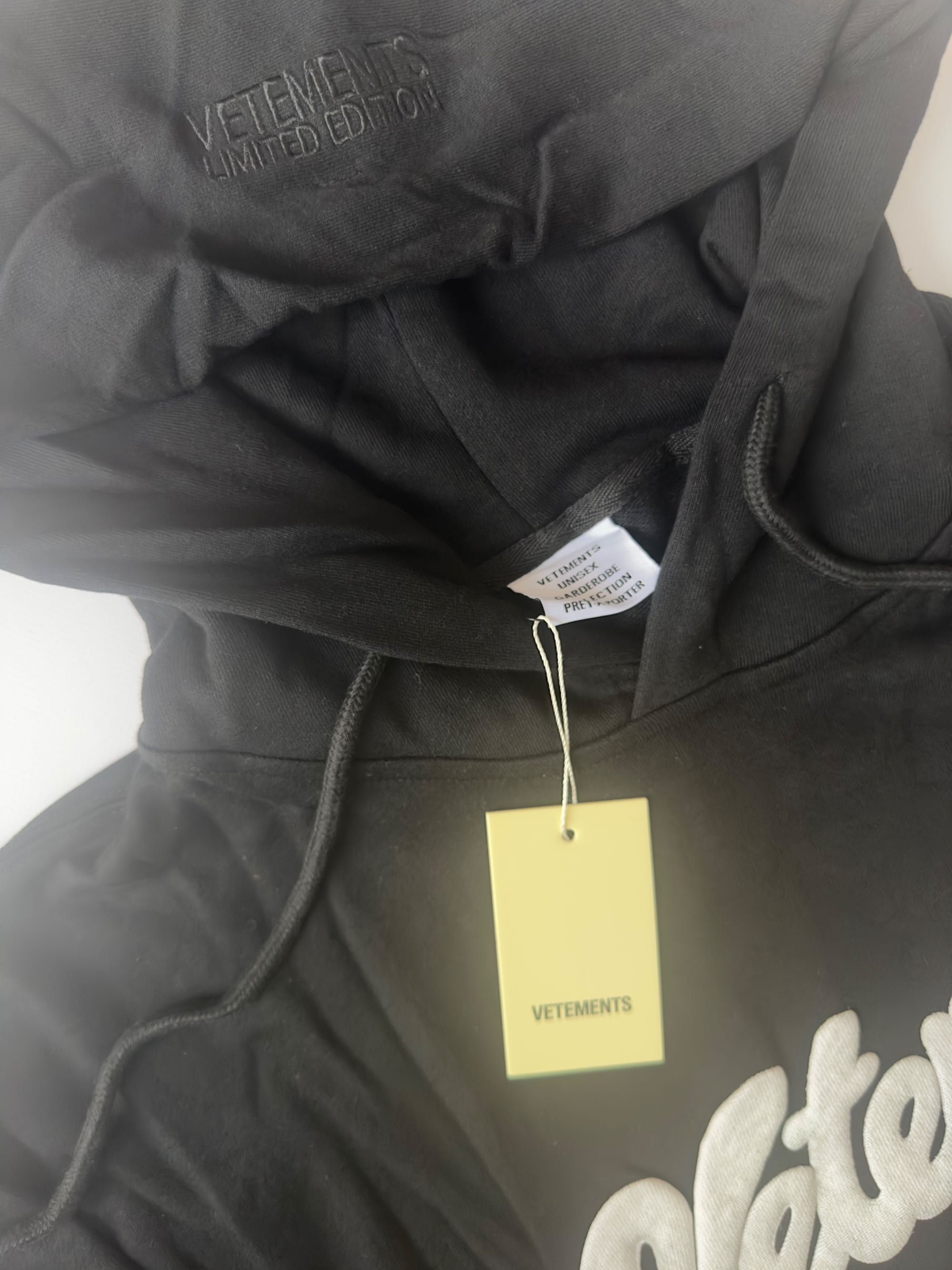 Bluza z kapturem Vetements 3d logo black Hoodie M L oversize