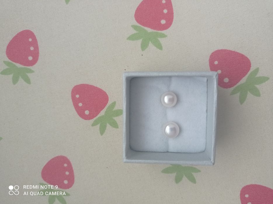 Brincos de pérola de água doce em prata | Novos