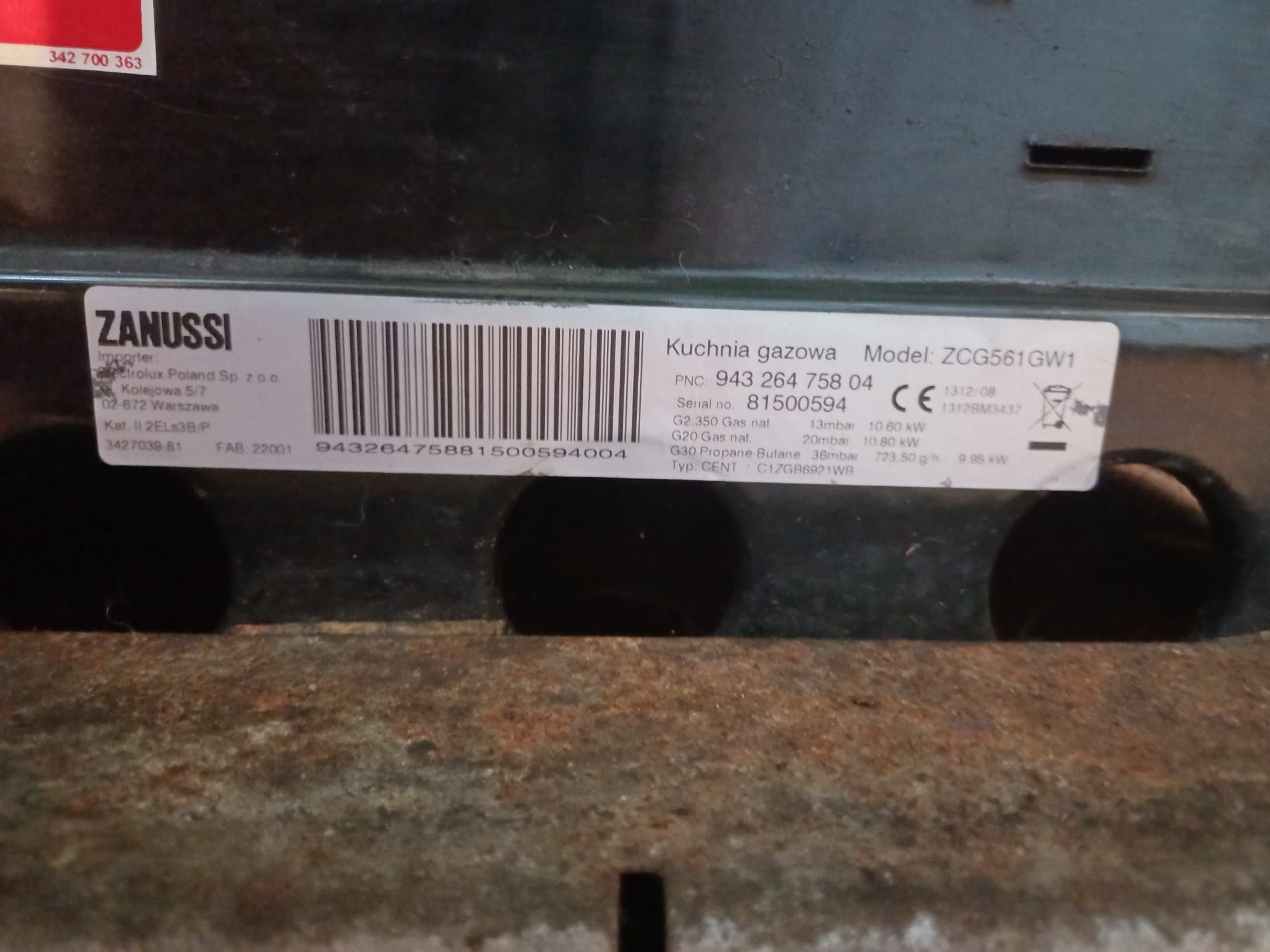 Kuchenka gazowa Zanussi