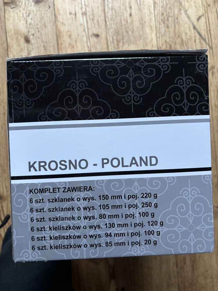 Komplet szklanek kieliszków Krosno-Poland 36-częściowy prezent święta