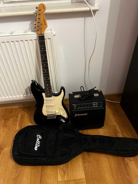 Gitara elektryczna Collins Rockguitar wzmacniacz Johnson