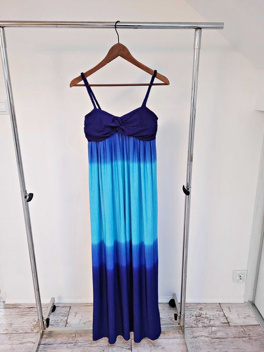 Sukienka maxi niebieska granatowa ombre