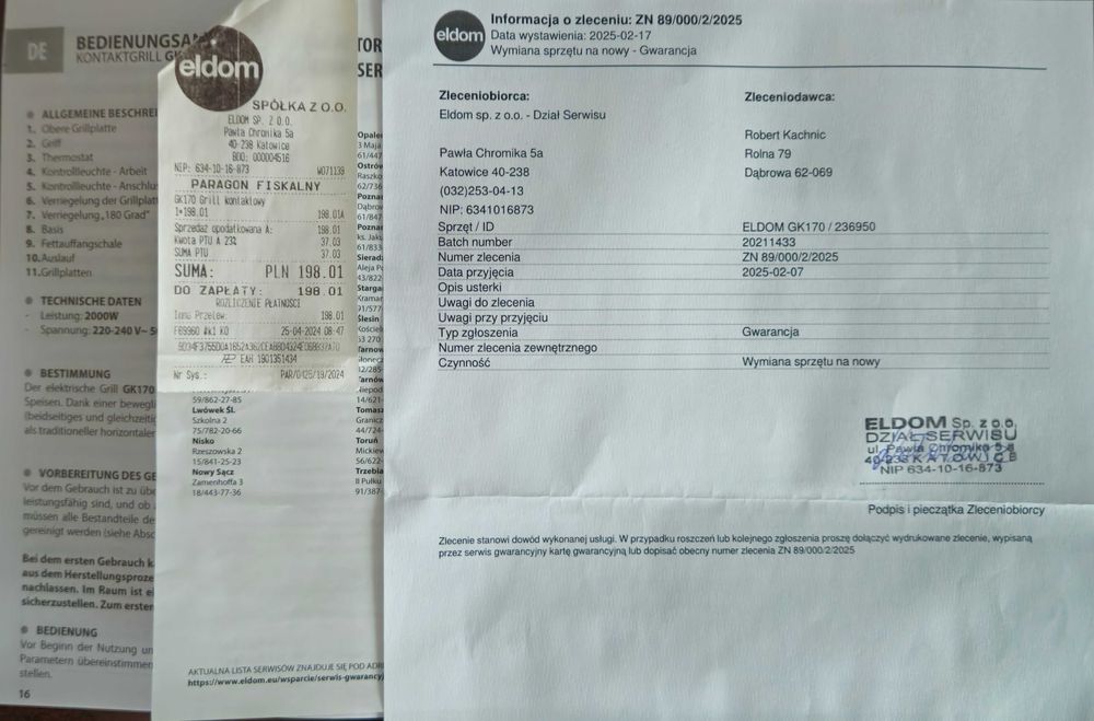 Grill elektryczny ELDOM GK170 Svad