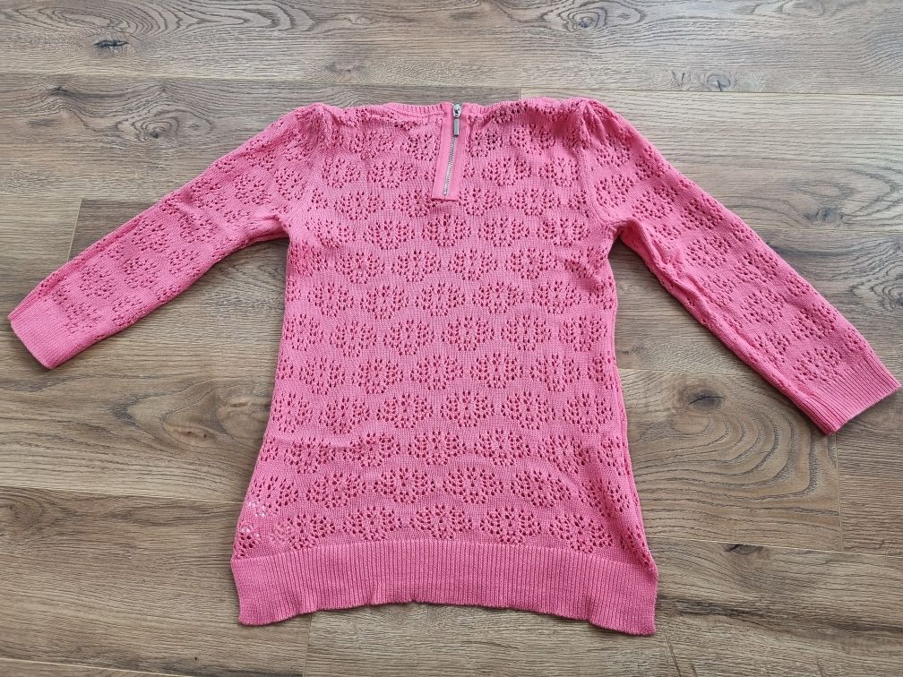 Sweter ażurowy H&M, rozmiar S, różowy