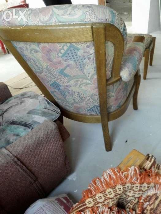 Meble wypoczynkowe zabytkowe fotel podnozek kanapa