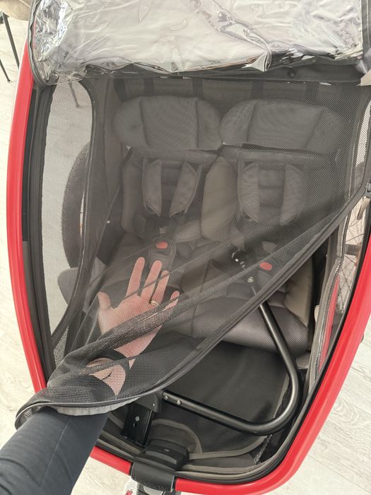 Przyczepka rowerowa Hamax Outback Twin czerwona