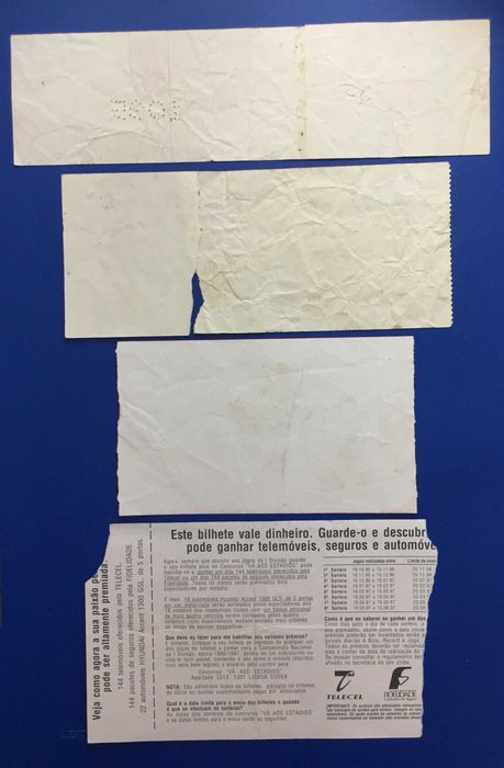bilhetes antigos de FUTEBOL - lote de 4 exemplares