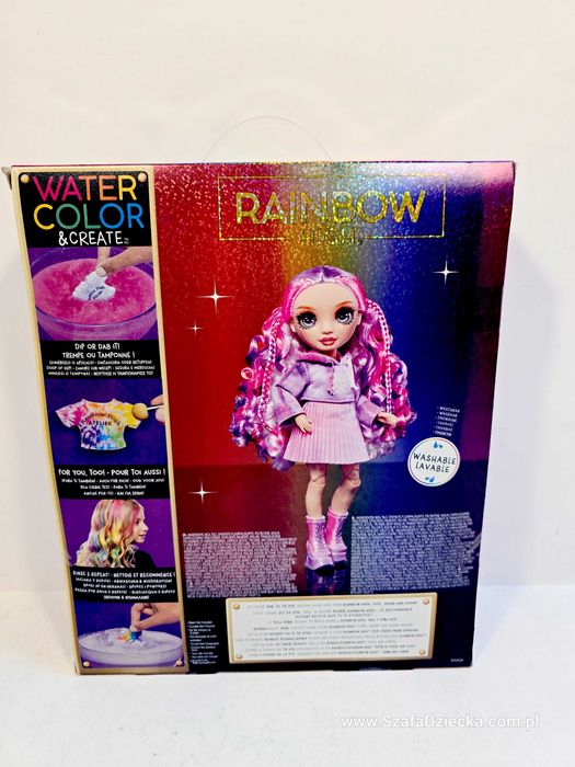 RAINBOW HIGH - Watercolor & Create - Lalka DIY  Purple Fioletowe Oczy