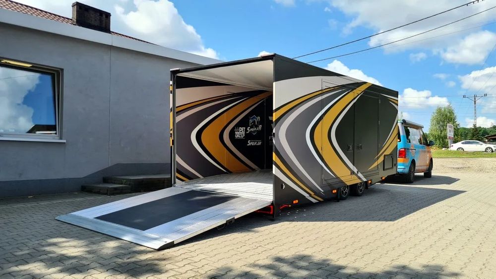 NPS L1835H  SPORT, kontenerowa przyczepa opuszczana hydraulicznie!