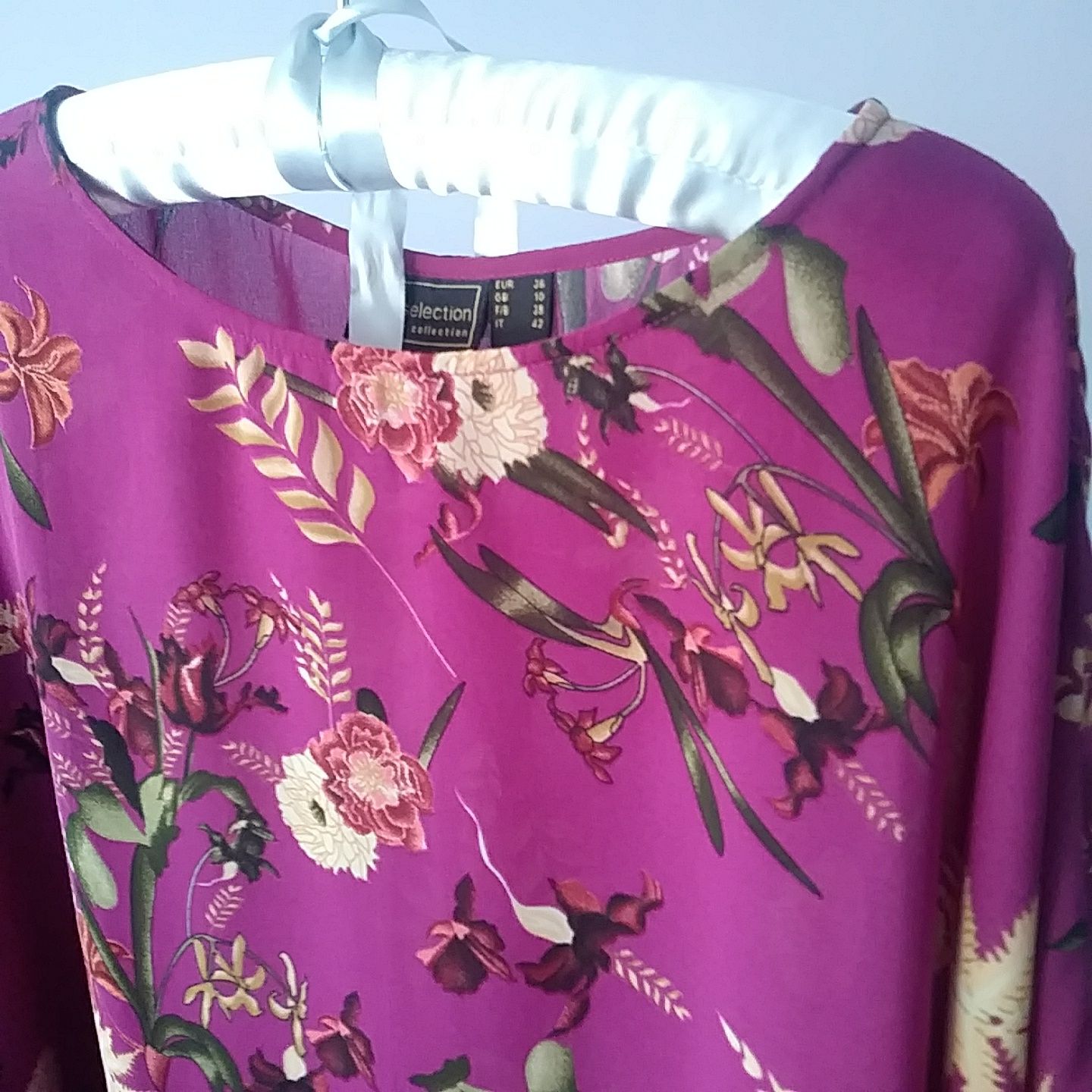 Piękna bluzka tunika typu nietoperz Bonprix roz. S