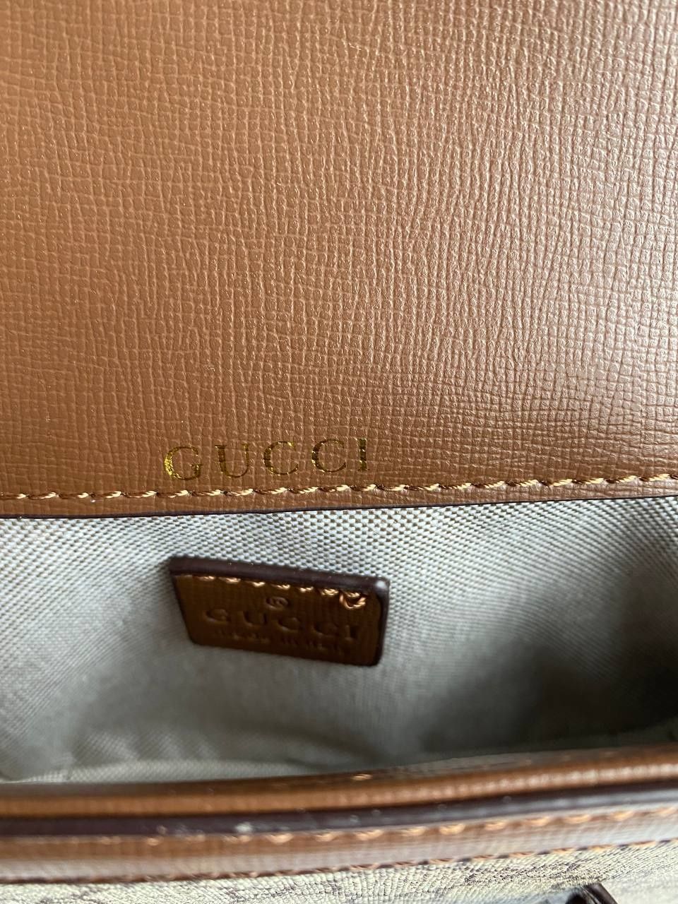Женская брендовая сумка Gucci Гуччи коричневая кросс боди