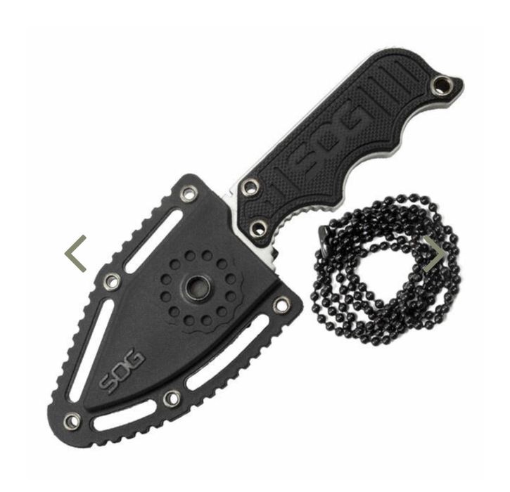 Nóż survivalowy USA SOG Instinct Mini - Black EDC MINI, naszyjnik