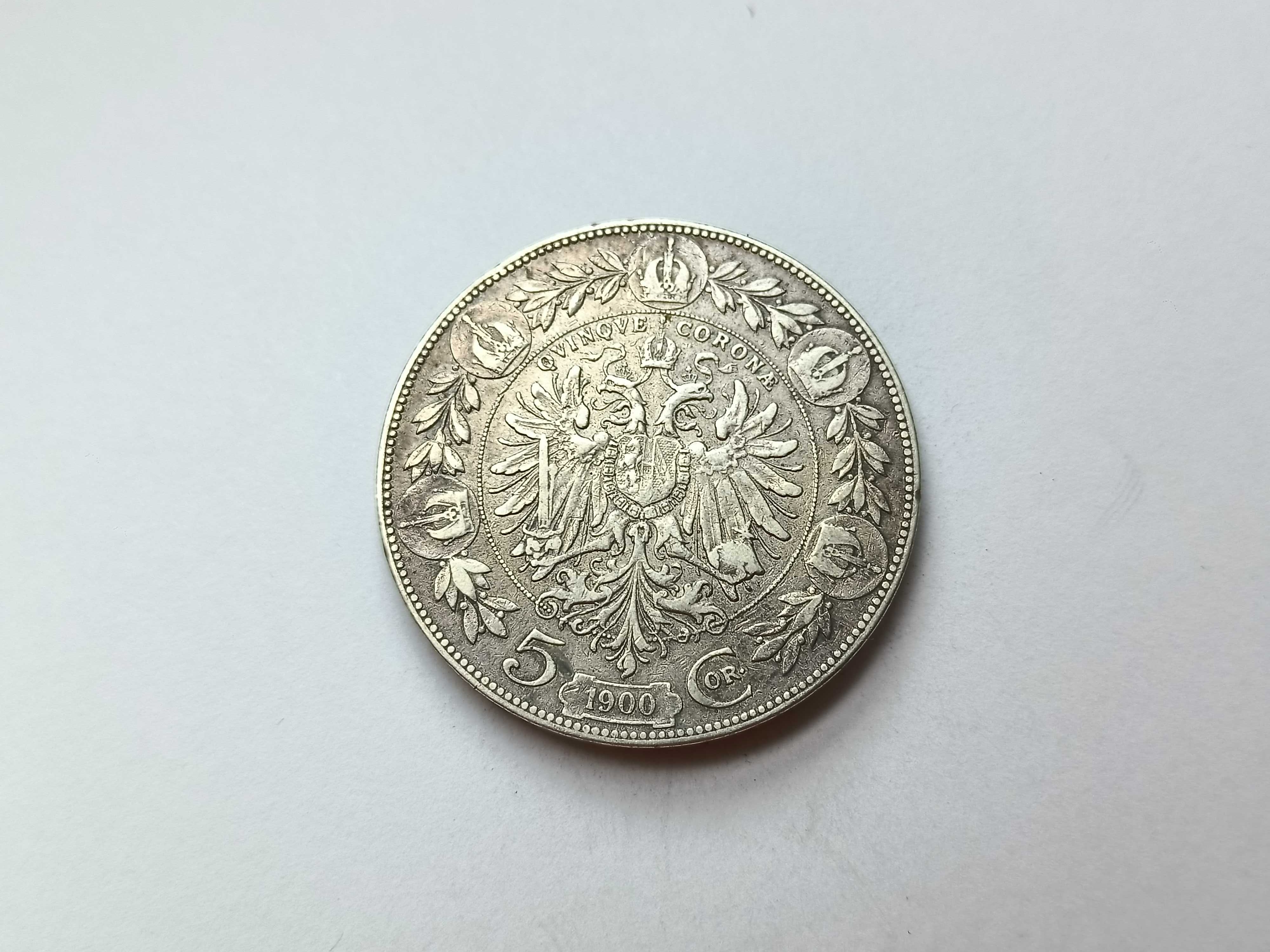 5 Koron 1900 Austria Franciszek Józef l oryginał Srebro