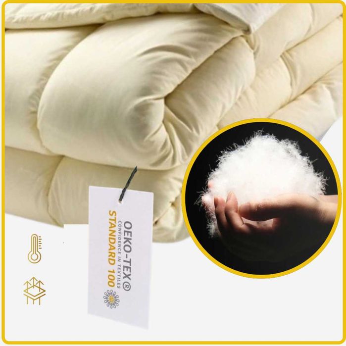 Kołdra Puchowa 200x220 CAŁOROCZNA 2,5KG KREMOWA 100% Puch i Pierze