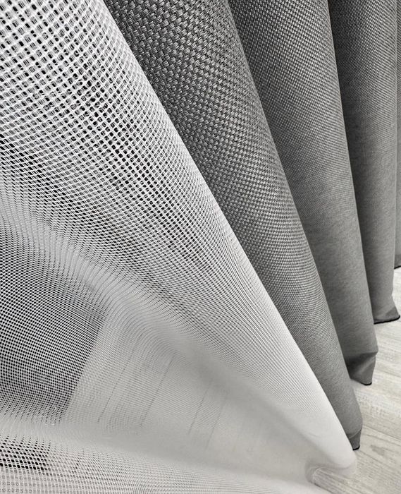 Однотонна тюль антикіготь у білому кольорі Гардина турецька однотонна