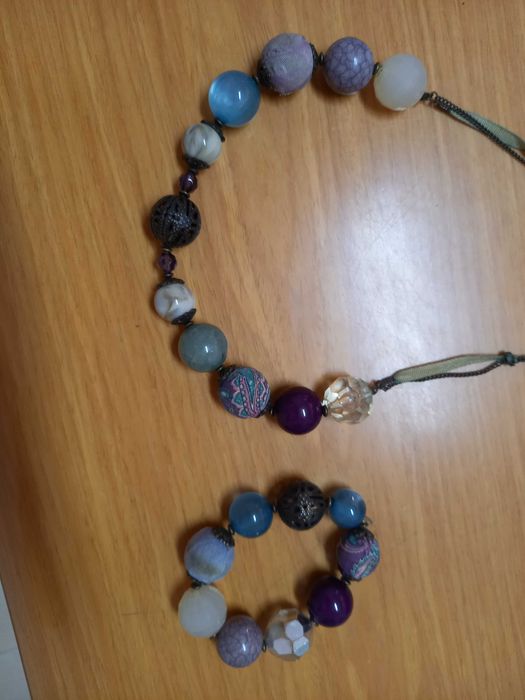 Conjunto Novo de fio e pulseira coloridos ajustáveis