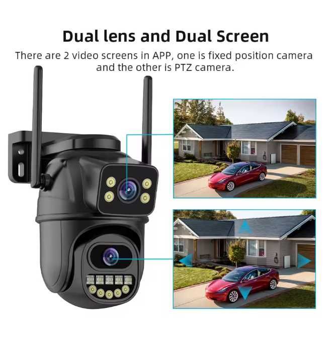Kamera zewnętrzna- WIFI 4K 8MP HD! Automatyczne śledzenie- Podczerwień