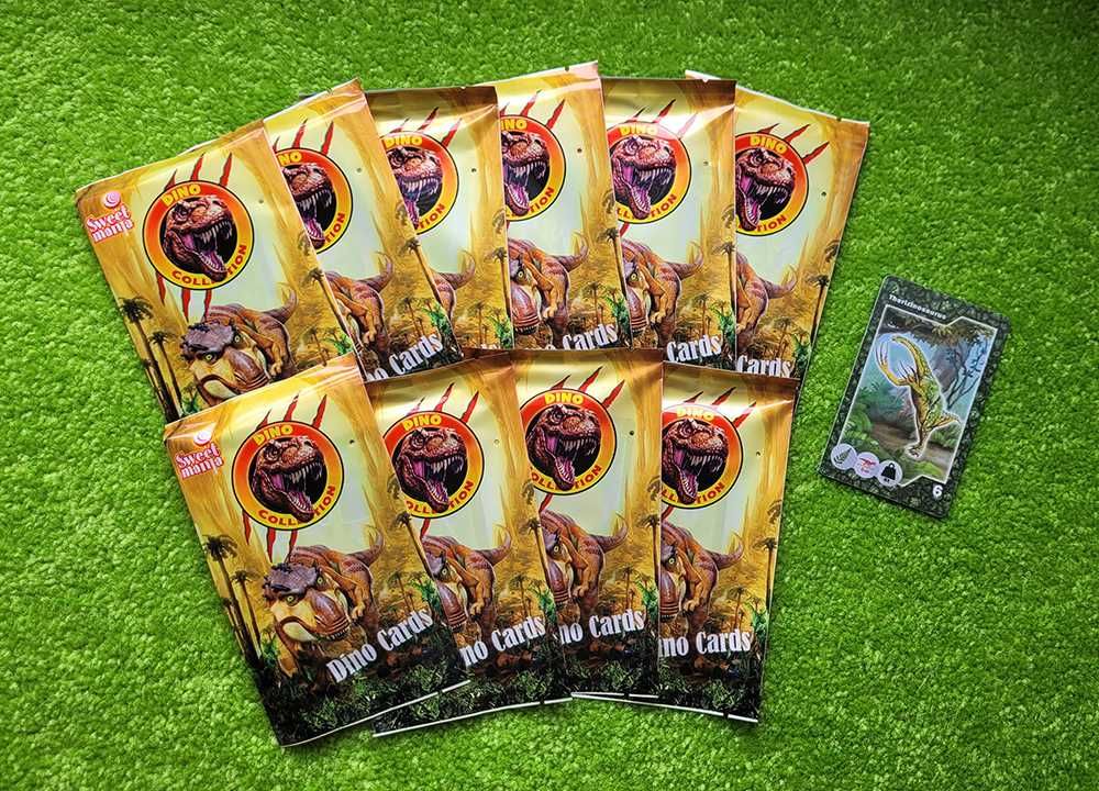 Karty kolekcjonerskie z dinozaurami Dino Cards