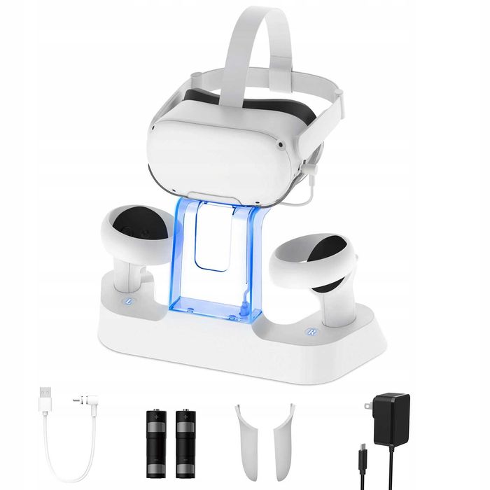 Stacja ładująca NexiGoDock do Oculus Quest2 z akumulatorami kablem USB