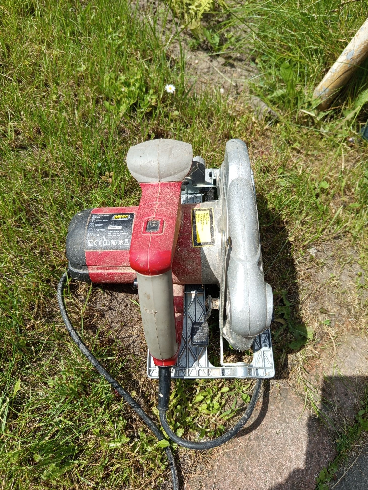 Pilarka ręczna MEEC, laser, regulacja, świeża tarcza