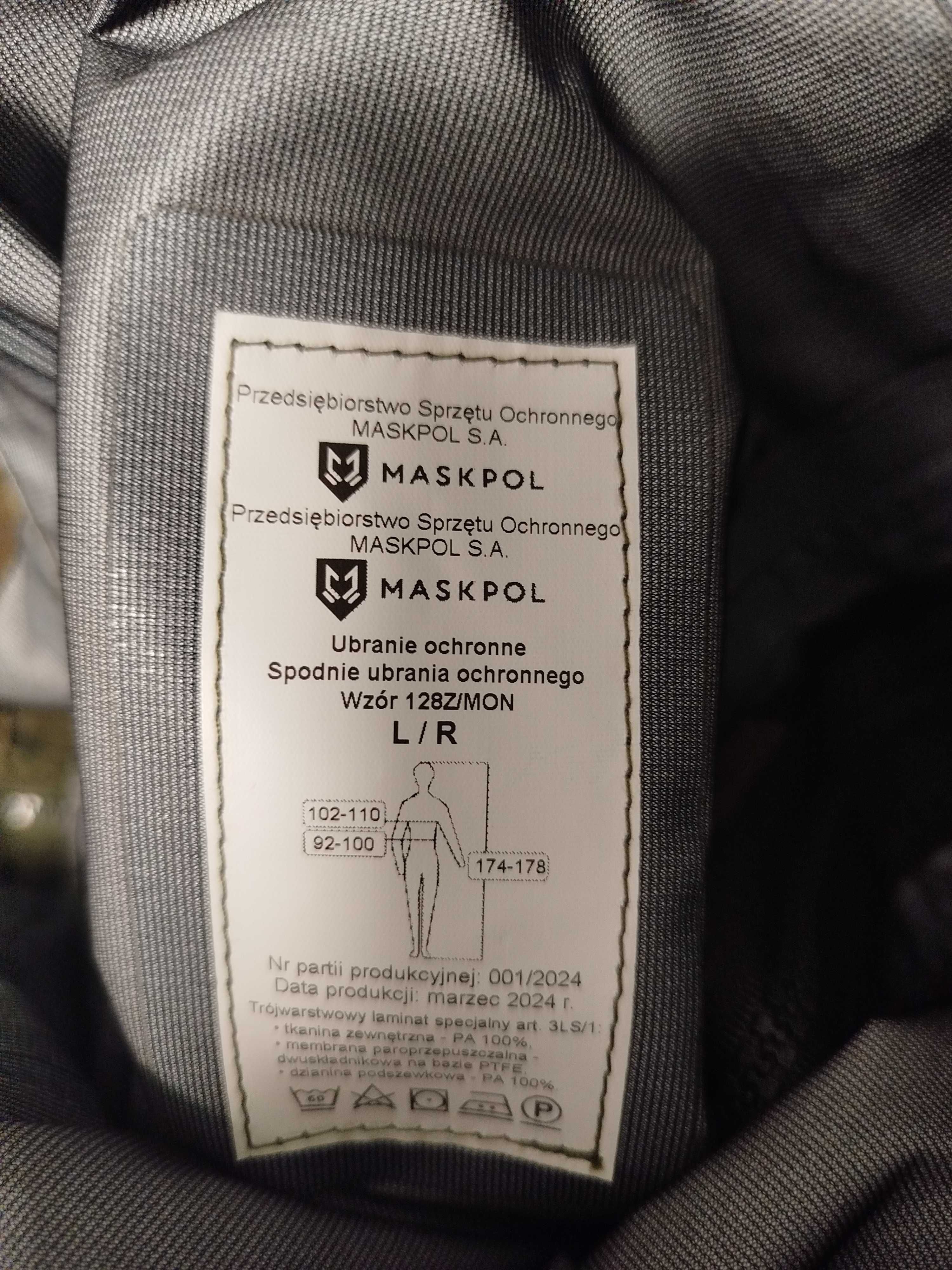 Ubranie ochronne goratex komplet nowy L/R