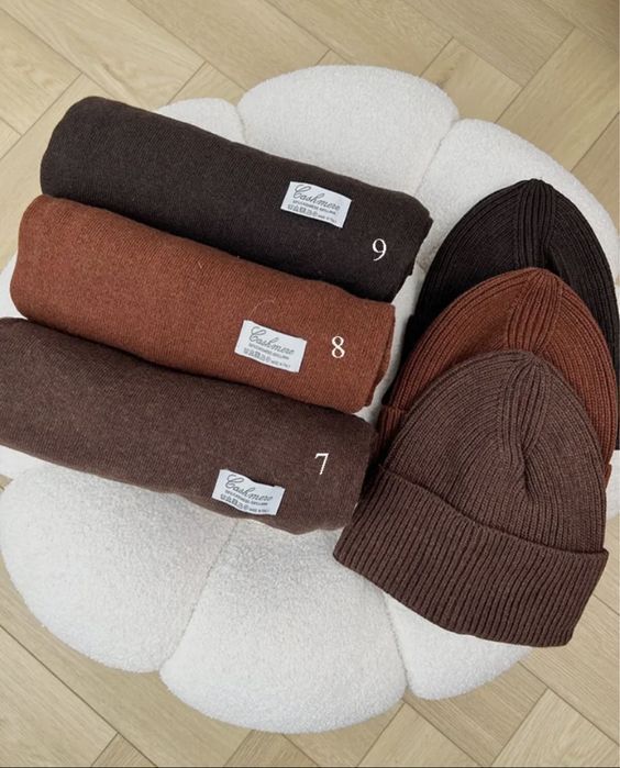 Zestaw 50% Kaszmir 50% Wełna Szalik+Czapka Kaszmirowy