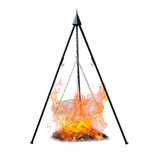 Grill ogrodowy trójnóg składany ruszt 40 cm wiszący 120cm duży ognisko