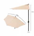 Parasol ogrodowy pół-parasol ścienny na taras 2,7m - NOWY