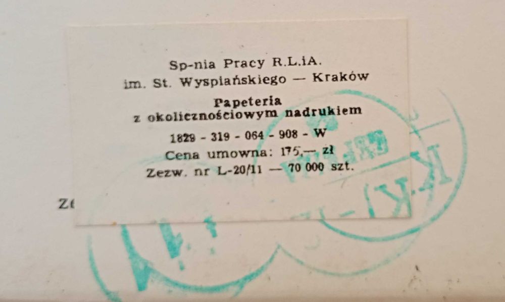 papeteria okolicznościowa z nadrukiem, 3koperty, pocztówki-seria z PRL