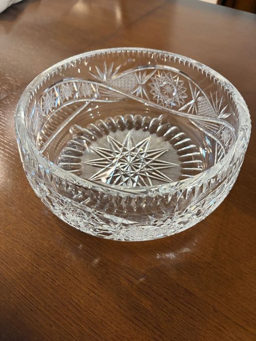 PRL miska duża kryształowa, kryształ