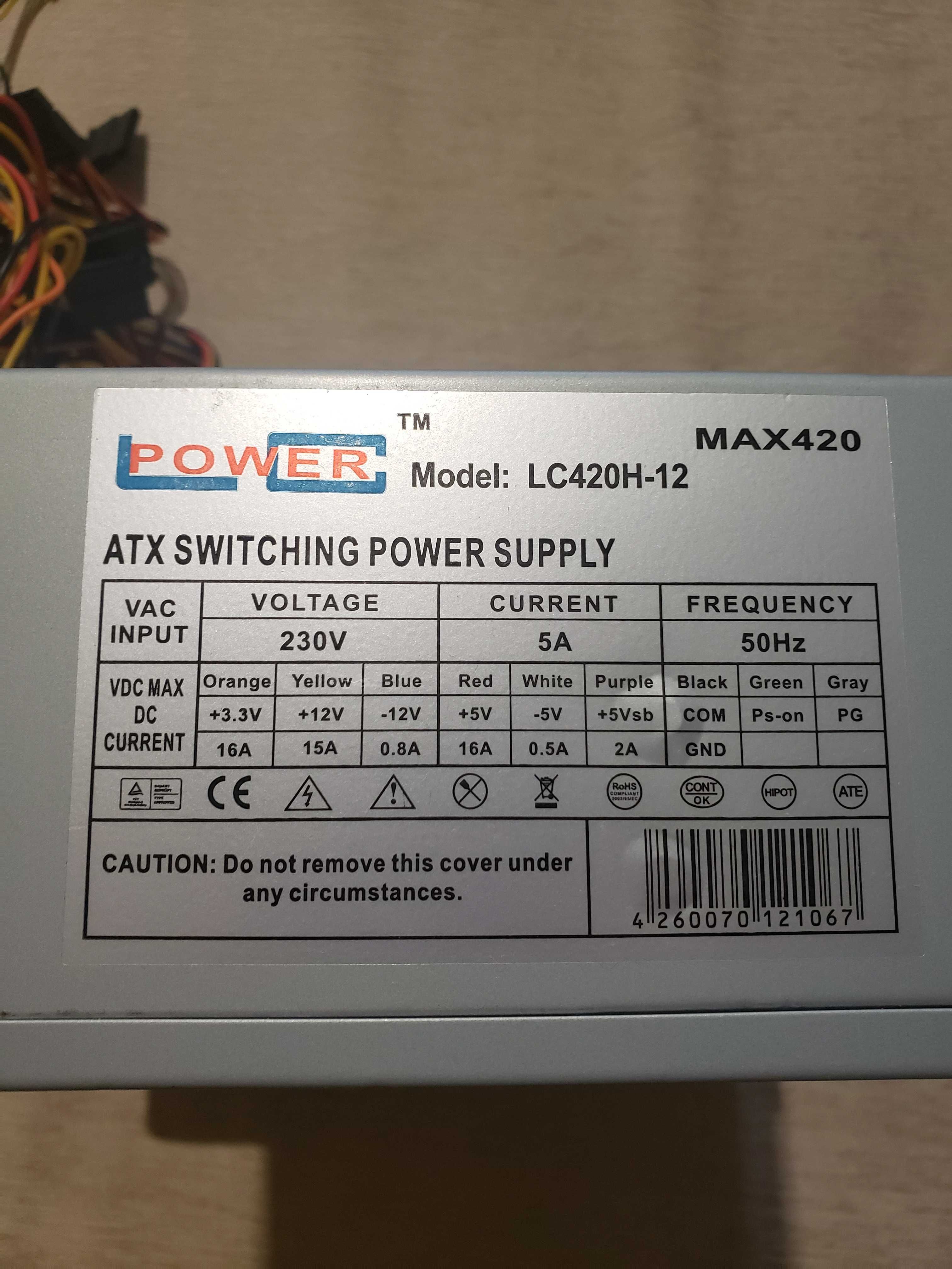 Блок питания 420W LC-Power, 750W Mars Gaming Zeus
