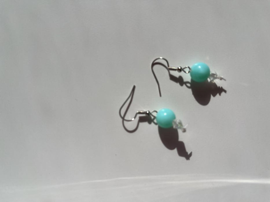 Brincos de Missanga verde/agua