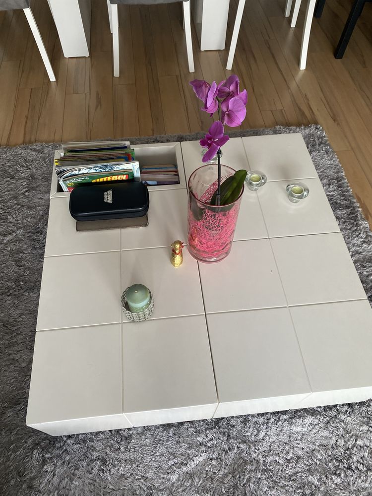Mesa com seis cadeiras e mesa de centro lakasas em bom estado