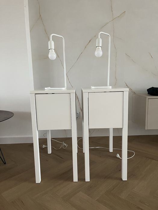 Dwie szafki nocne + lampki