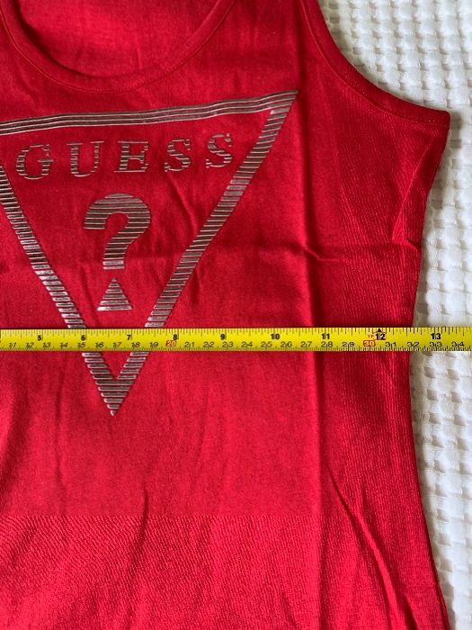 Guess logo NOWA bokserka damska czerwona, srebrne logo, rozmiar M