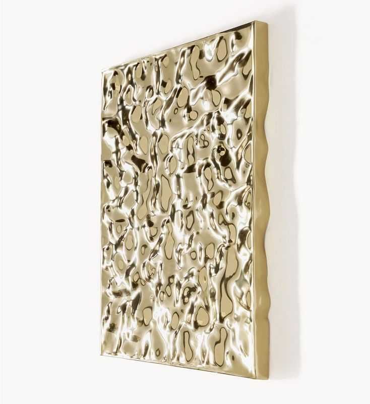 Dekoracja ścienna z aluminium Splash w złotym wykończeniu 60 x 80 cm