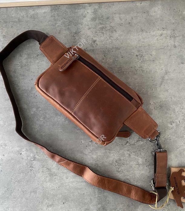 Кожаная сумка-бананка Hill Burry 2933. Германия. Шкіряна сумка