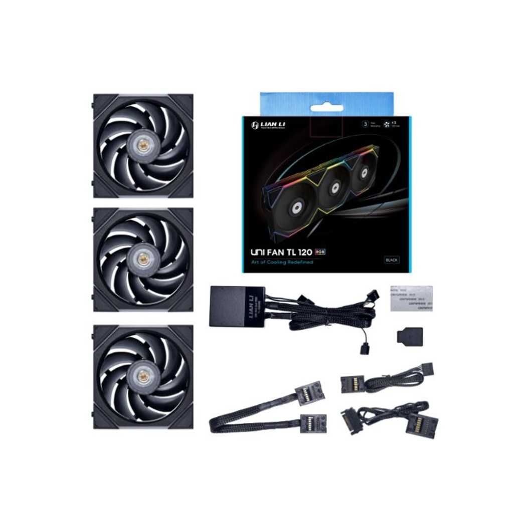 Wentylatory Lian Li UNI FAN TL LCD Reverse 3 szt + TL 120 3-pack HUB