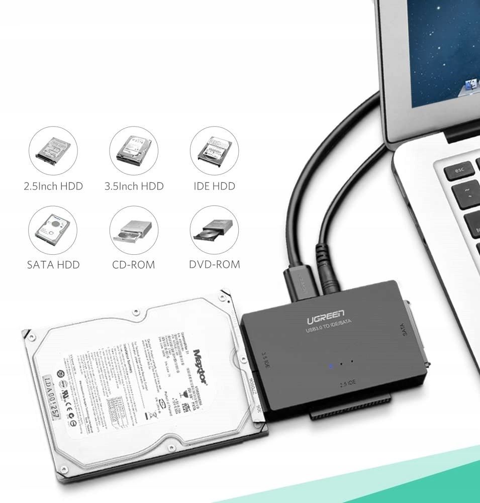 Adapter Mostek Dysków Usb 3.0 Sata Ide 2,5 3,5