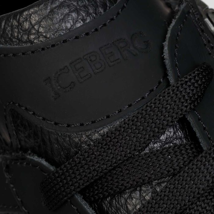 ICEBERG skórzane włoskie sneakersy NOWOŚĆ BLACK