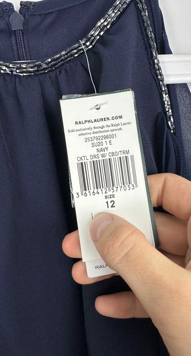 Sukienka damska Ralph Lauren nowa granatowa Midi r. L