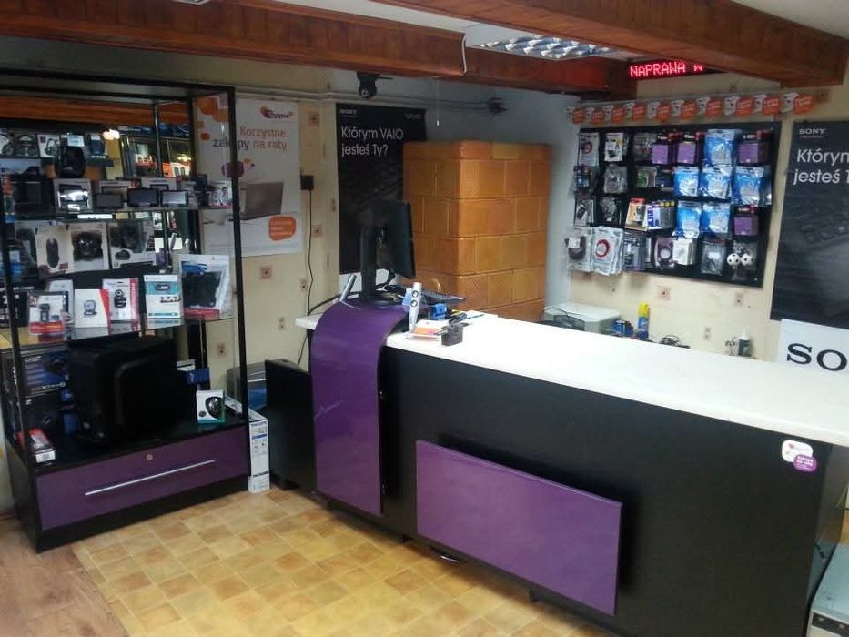 Gablota szklana x3, lada, regał z lustrami, sklep