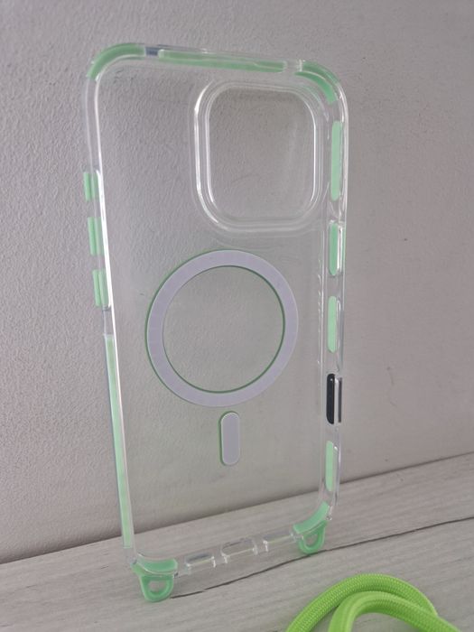 Tel Protect Strap Clear Case do Iphone 16 Pro Max zielony