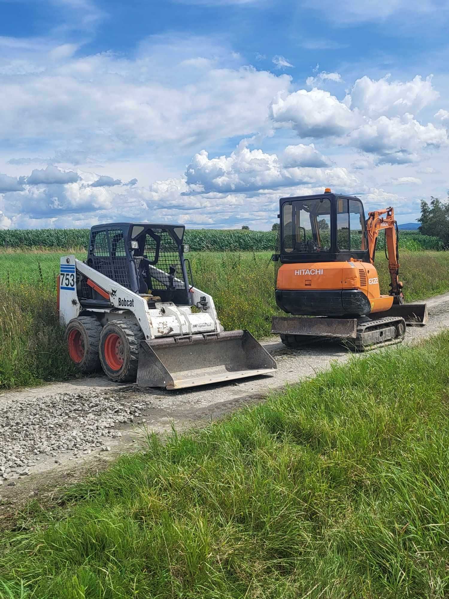 Usługi koparką minikoparką ładowarką wozidłem Prace ziemne wywóz ziemi